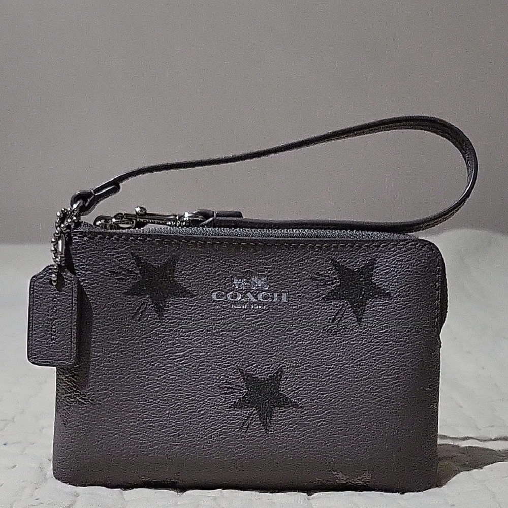 Coach Gray Wristlet with Star Design